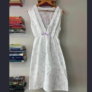 Vintage Crown Nitewear Spring Floral Print Nightgown Set Size L